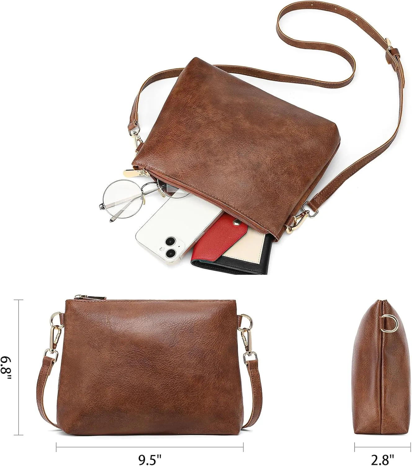 SENDEFN Leather Tote Bag for Women Work Shoulder Bag Large Top Handle Handbags and Ladies Travel Purse with Zipper Pocket