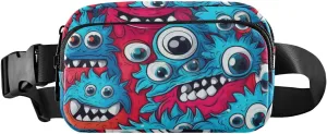 senya Cartoon Multi-eyed Monsters Fanny Pack Crossbody Bags for Women Belt Bag Running Waist Bag with Adjustable Strap