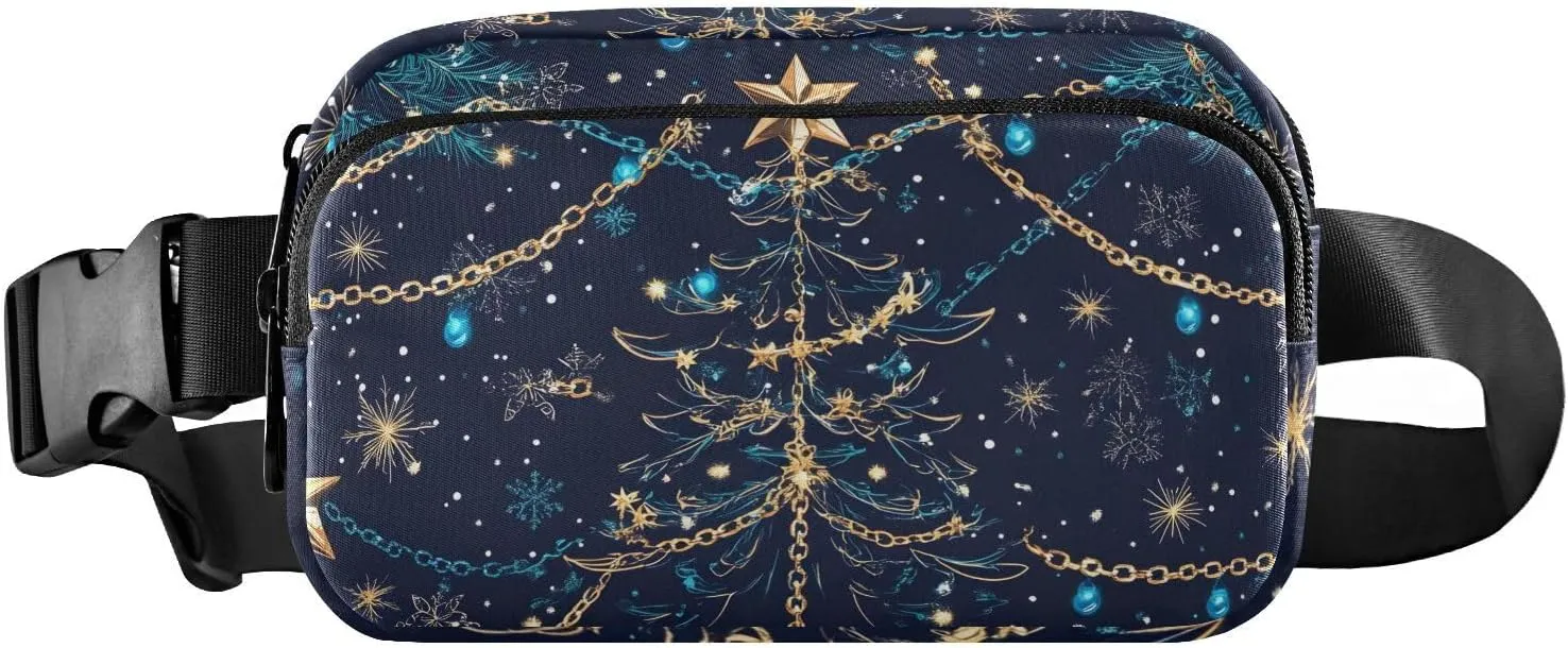 senya Christmas Tree Garland Fanny Pack Crossbody Bags for Women Belt Bag Running Waist Bag with Adjustable Strap