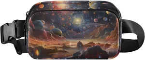 senya Cosmic Rocky Planets Fanny Pack Crossbody Bags for Women Belt Bag Running Waist Bag with Adjustable Strap