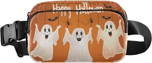 senya Halloween Orange Spider Web Ghost Fanny Pack Crossbody Bags for Women Belt Bag Running Waist Bag with Adjustable Strap