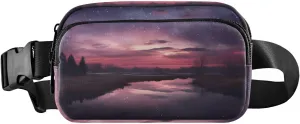 senya Purple Starry Sky Reflection Fanny Pack Crossbody Bags for Women Belt Bag Running Waist Bag with Adjustable Strap