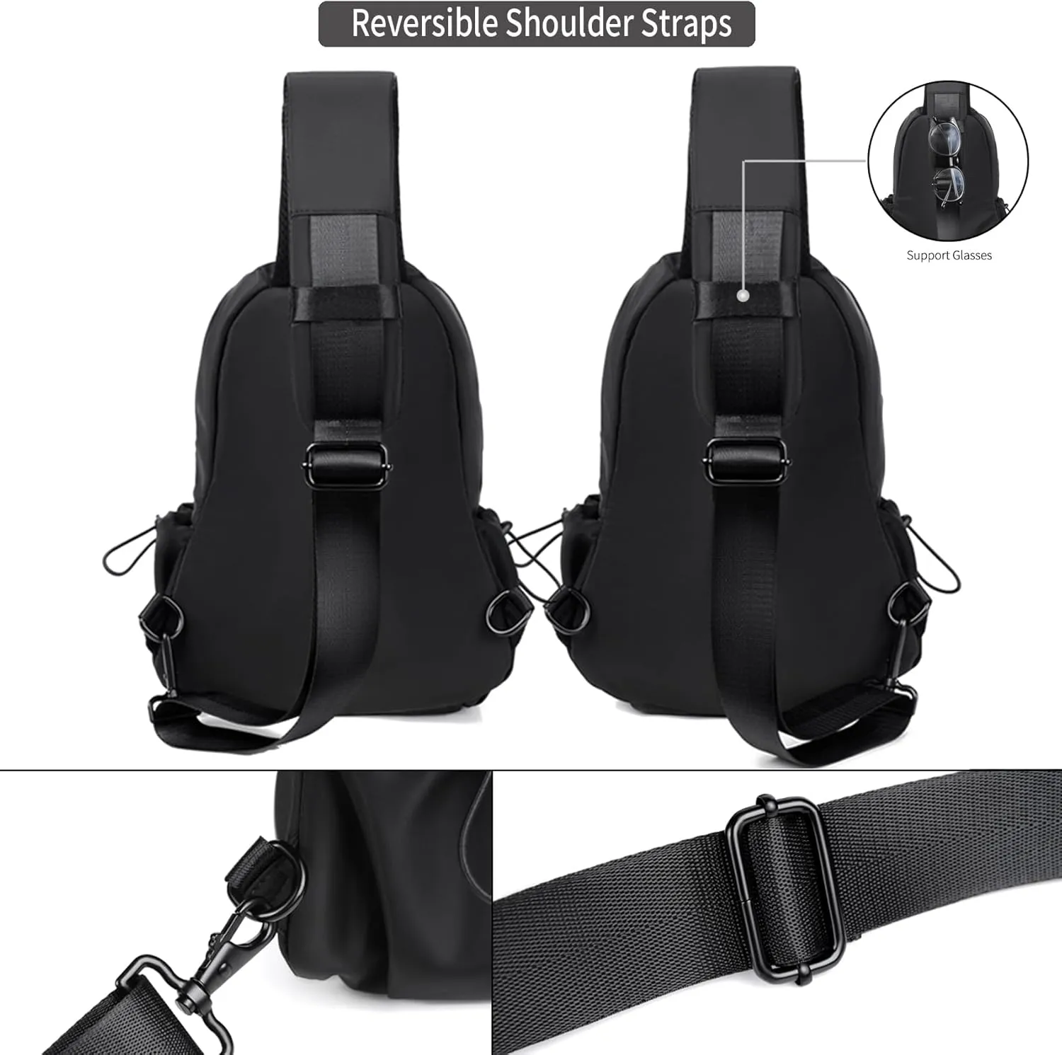 Seoky Rop Men Women Sling Bag Backpack Lightweight Water Resistant Shoulder Crossbody Bags for Travel