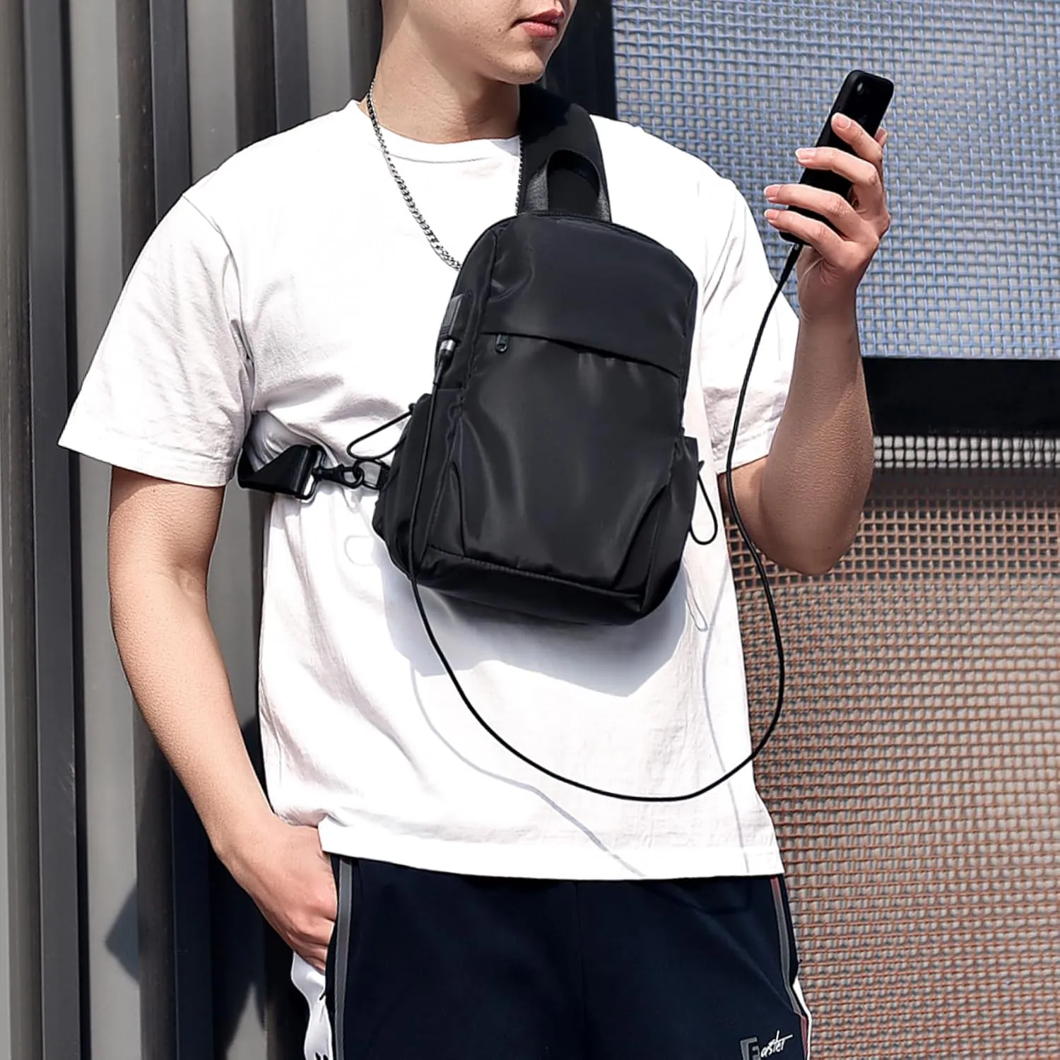 Seoky Rop Men Women Sling Bag Backpack Lightweight Water Resistant Shoulder Crossbody Bags for Travel