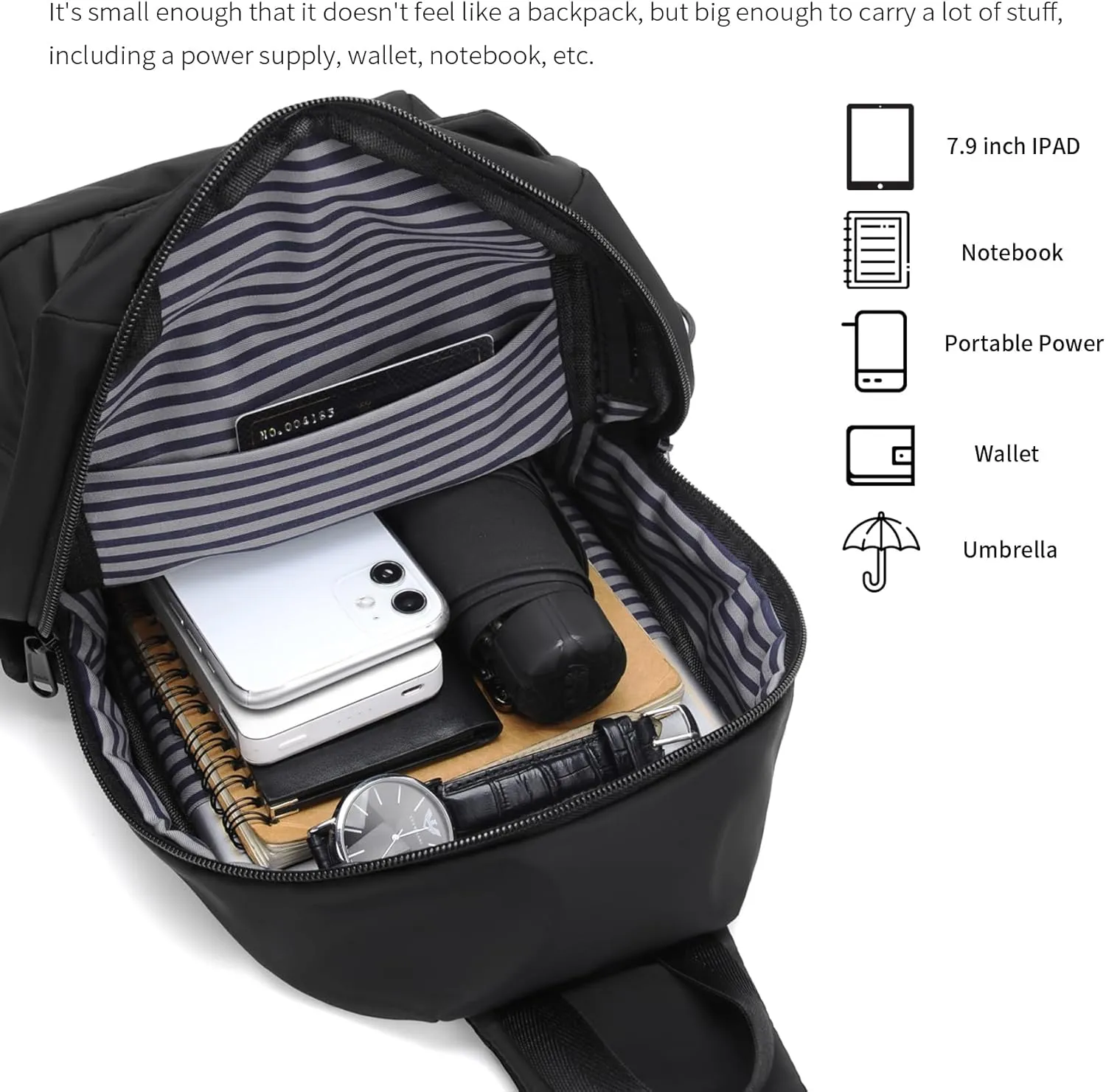 Seoky Rop Men Women Sling Bag Backpack Lightweight Water Resistant Shoulder Crossbody Bags for Travel