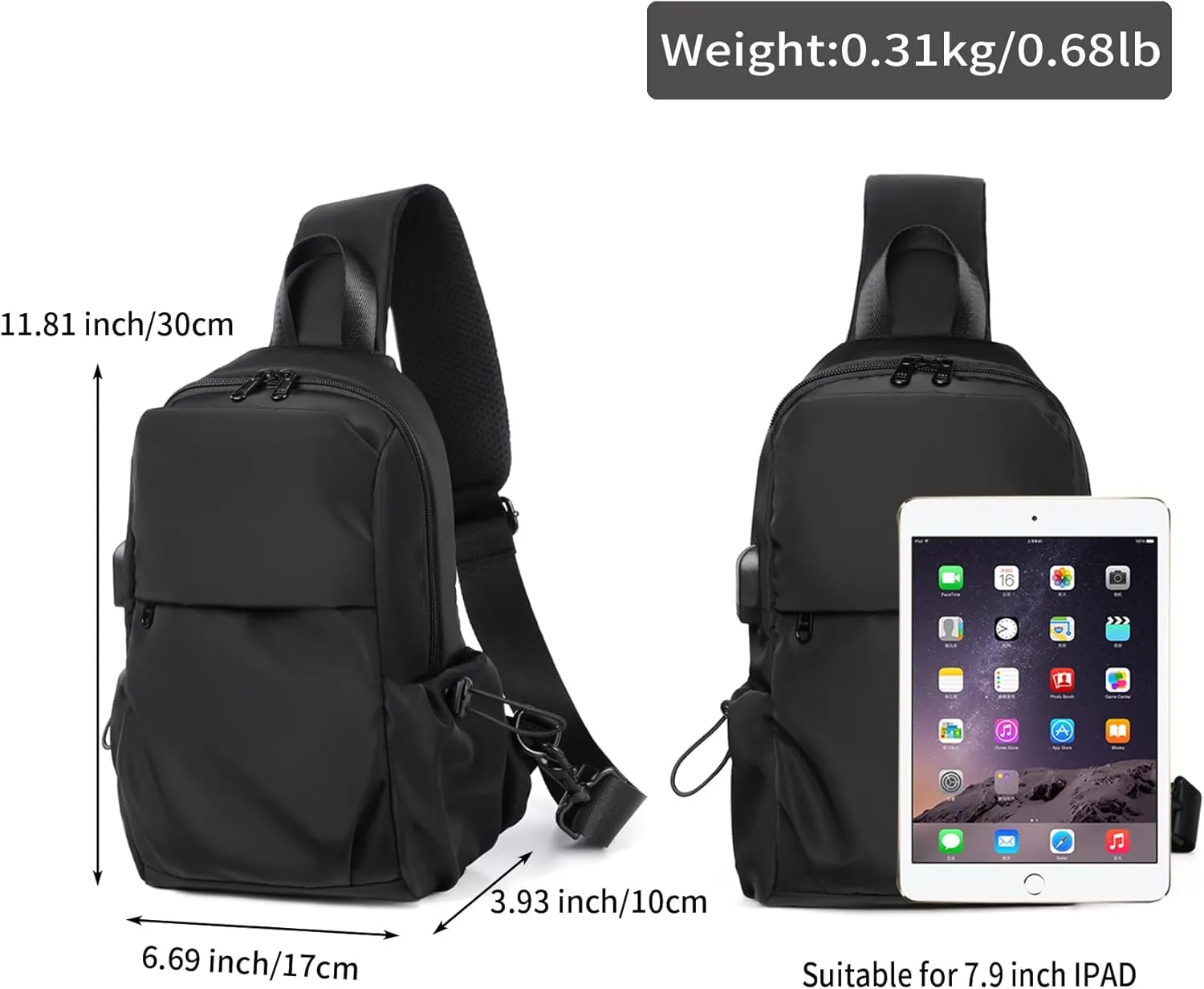 Seoky Rop Men Women Sling Bag Backpack Lightweight Water Resistant Shoulder Crossbody Bags for Travel