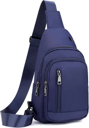 Seoky Rop Sling Bag Crossbody Backpack for Men Women Small Purse Chest Shoulder Bag for Travel Hiking Daypack Blue