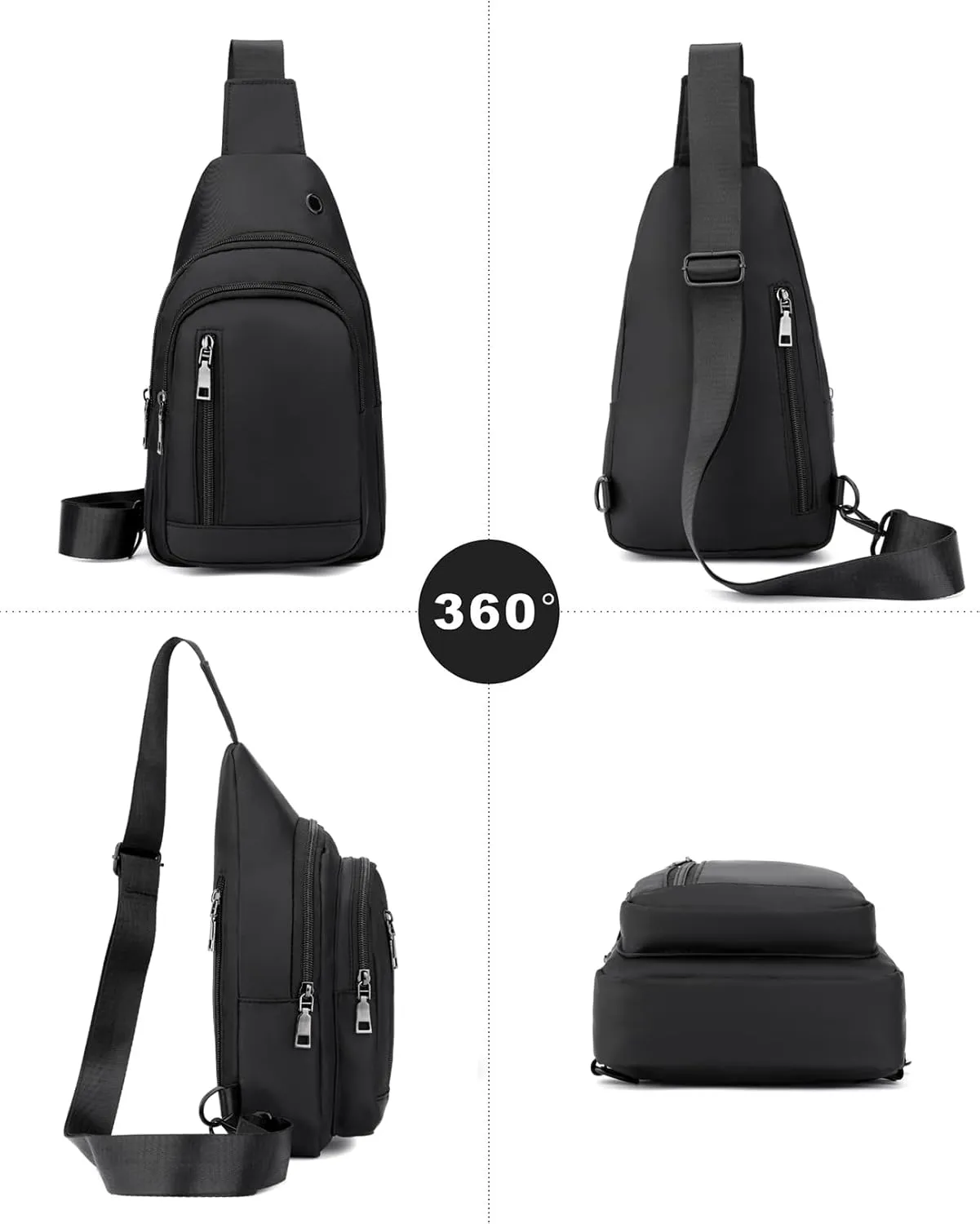 Seoky Rop Sling Bag Crossbody Backpack for Men Women Small Purse Chest Shoulder Bag for Travel Hiking Daypack Blue