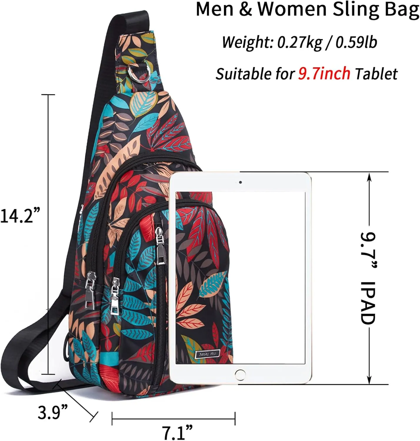 Seoky Rop Small Sling Bag Crossbody for Men Women One Strap Shoulder Cross Body Bag Sling Backpack for Travel