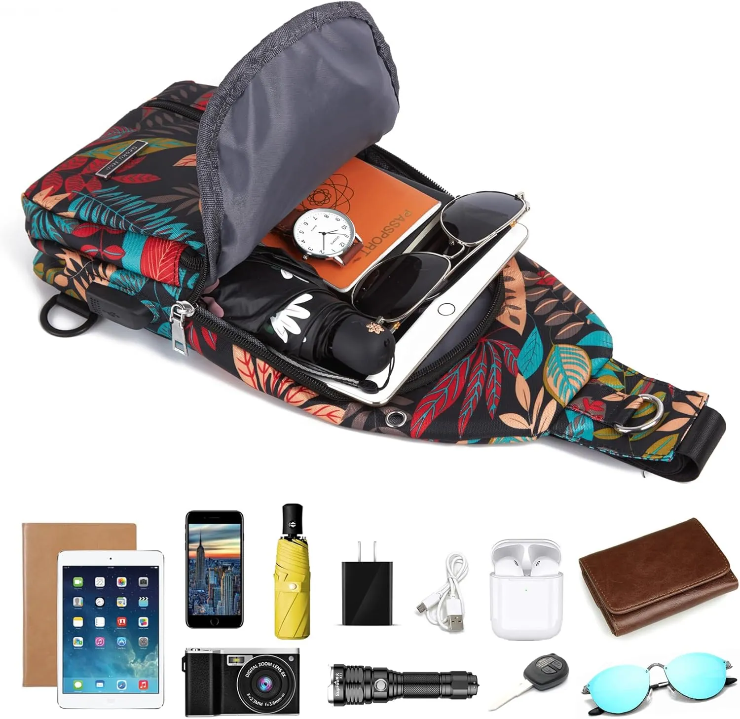 Seoky Rop Small Sling Bag Crossbody for Men Women One Strap Shoulder Cross Body Bag Sling Backpack for Travel