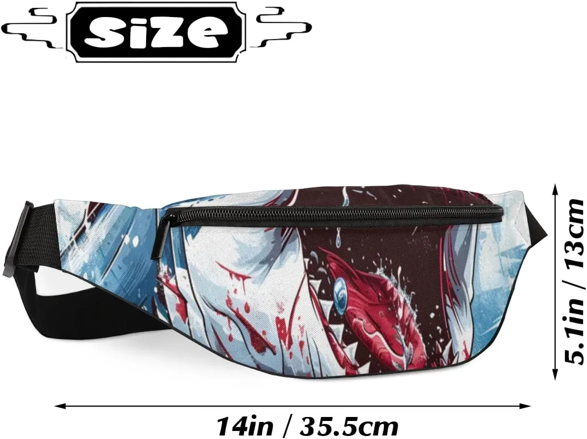 Shark Attack Crossbody Fanny Pack Waist Bag with Adjustable Strap Hip Pack for Sports Festival Workout Traveling Running Casual