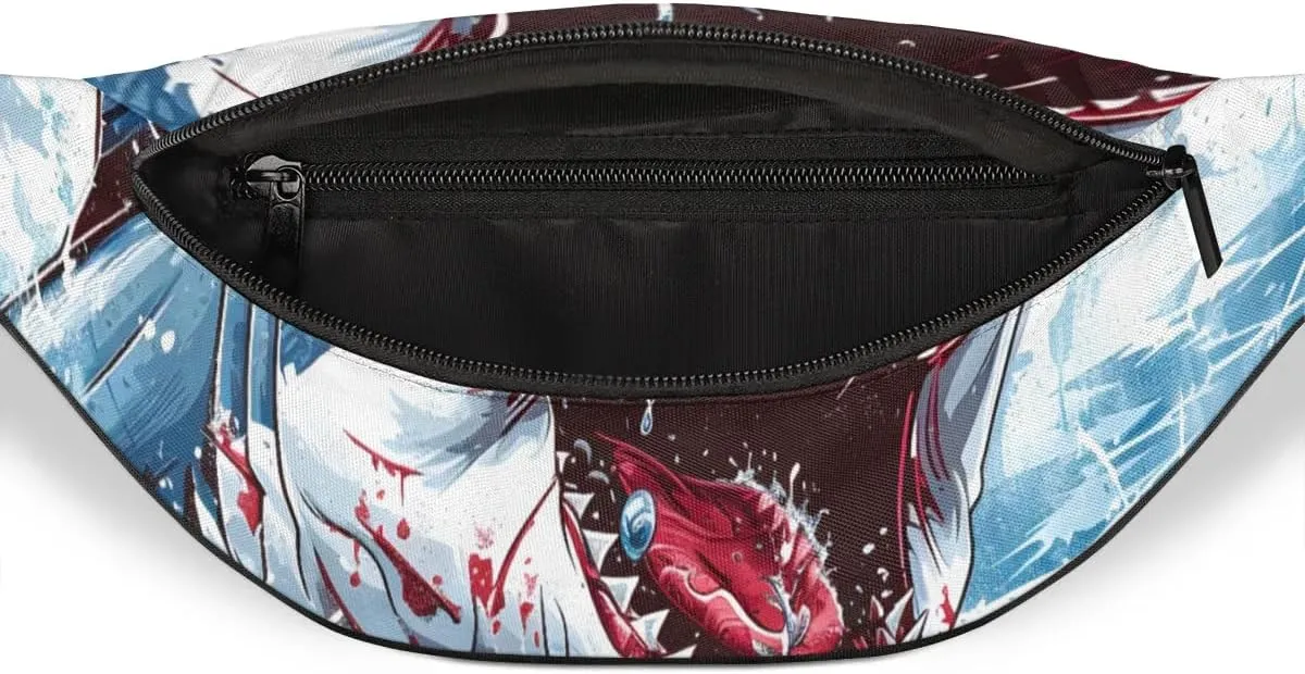 Shark Attack Crossbody Fanny Pack Waist Bag with Adjustable Strap Hip Pack for Sports Festival Workout Traveling Running Casual