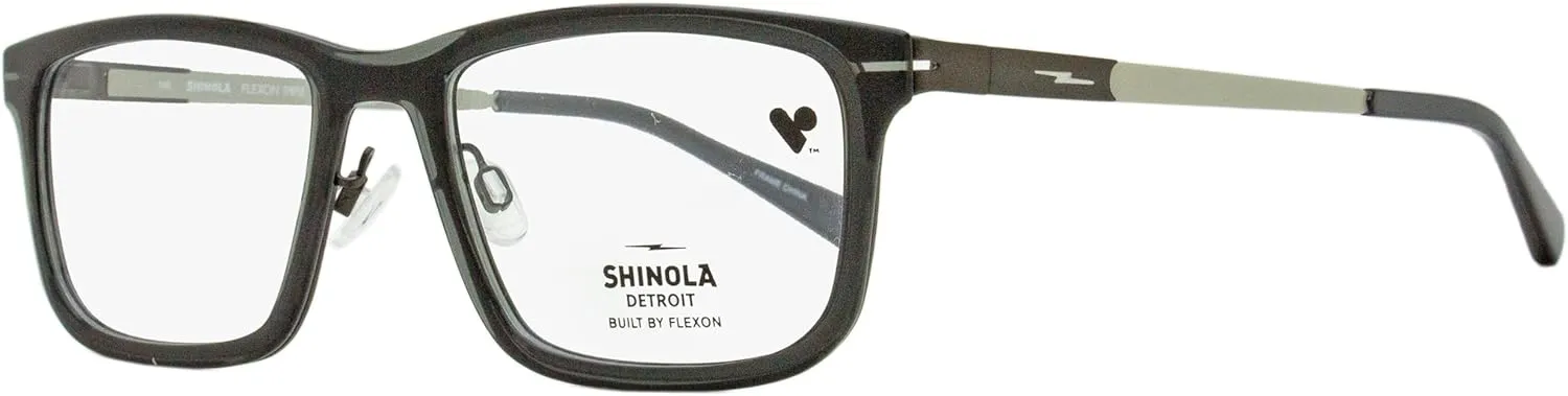 Shinola Flexon Temple Eyeglasses SH37000 012 Crystal Carbon 55mm