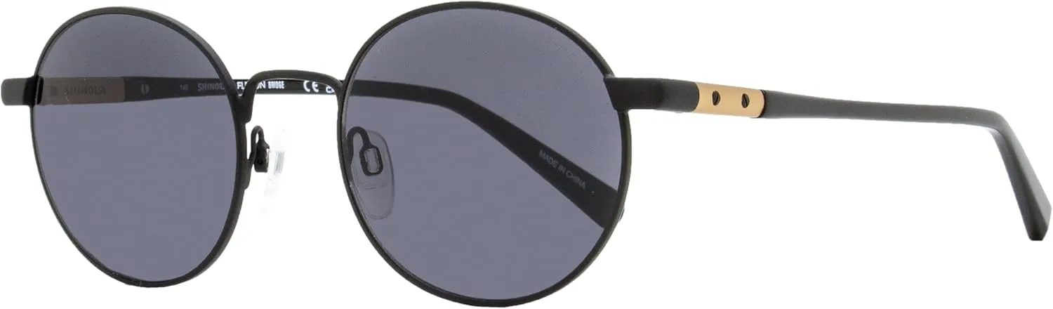 Shinola Round Runwell Sunglasses SH2301SL 001 Matte Black 51mm