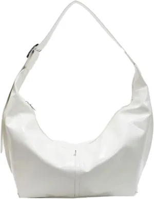 Shiny Hobo Bag for Women PU Leather Bag Trendy Shoulder Bag Satchel for Work Travel