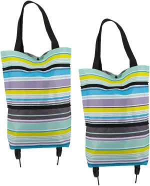 Shoing Carts Wheels Pcs Rollable Tote Bags Foldable Shopping Trolley for Effortless Shopping Tote Bags Wheels