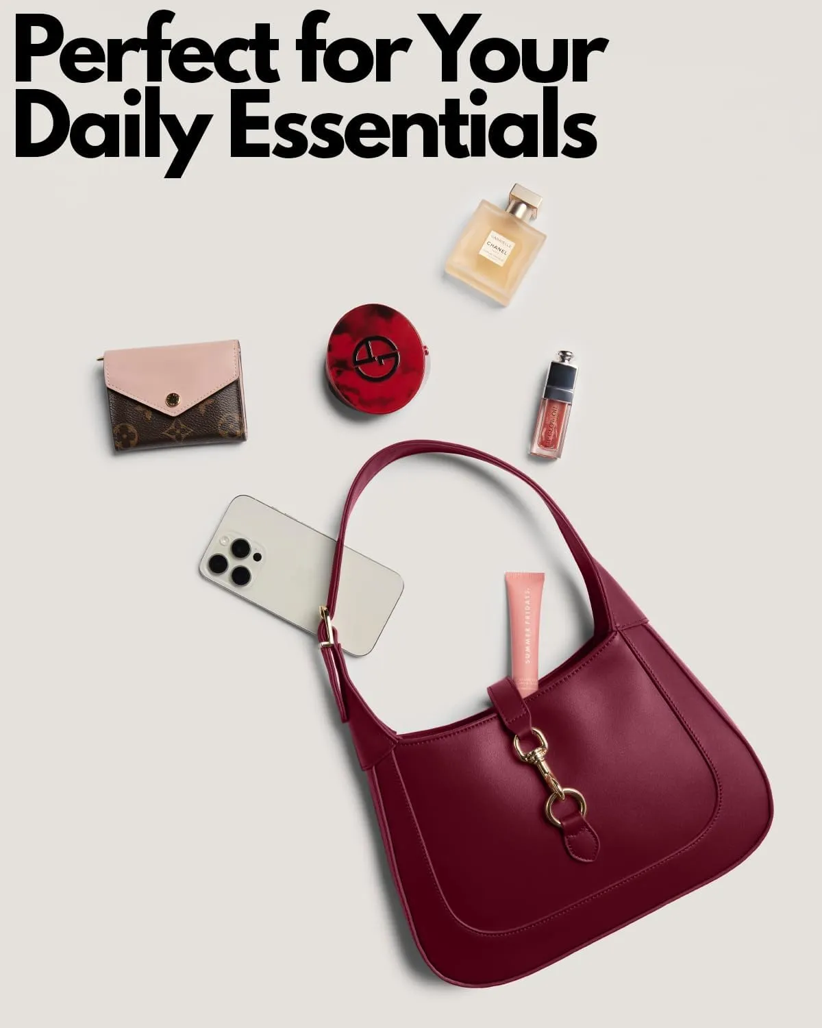 Shoulder Bag for Women - Small Shoulder Purses - Top Handle Structured Handbags - Adjustable Strap Vegan Leather