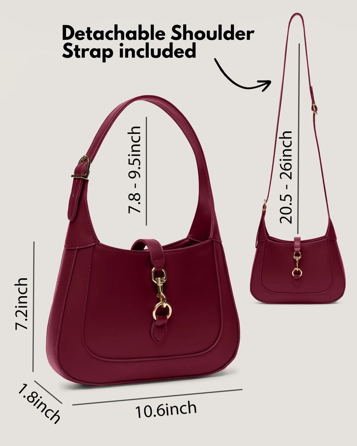Shoulder Bag for Women - Small Shoulder Purses - Top Handle Structured Handbags - Adjustable Strap Vegan Leather
