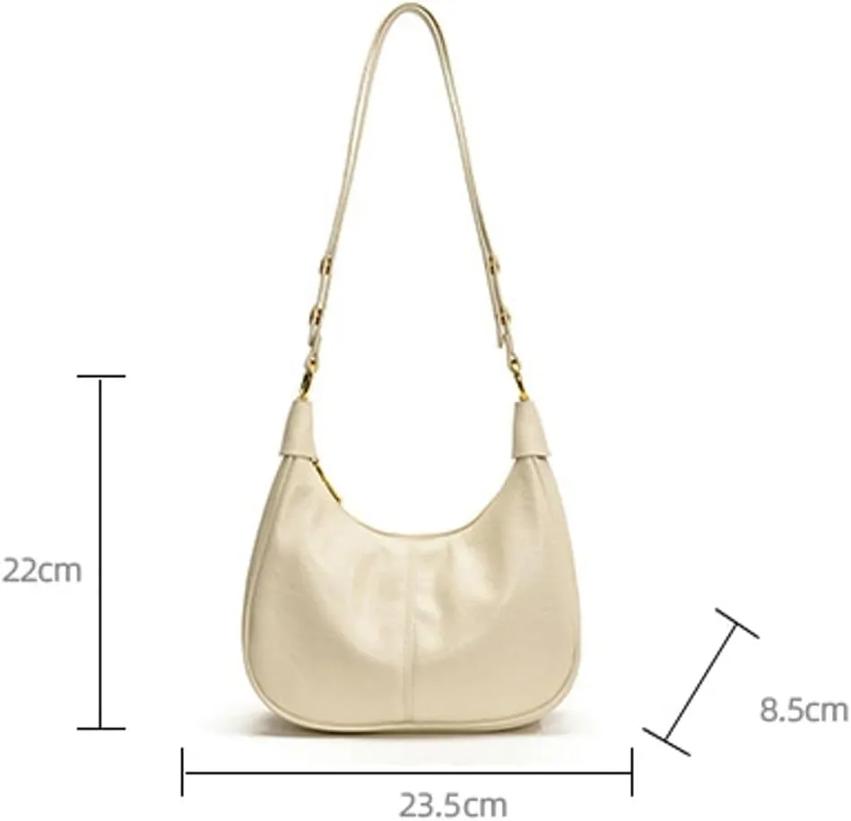 Shoulder Bag for Women Soft PU Leather Crescent Tote Handbag Retro Classic Satchel Crossbody Underarm Hobo Purse Clutch