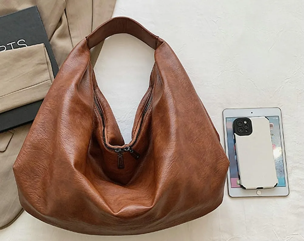 Shoulder Bags for Women Slouchy Leather Purse Stylish Handbags Trendy Hobo Bags Satchel 2024