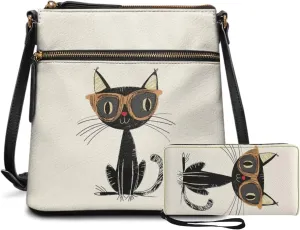 Shoulder Wallet 2Pcs, Leather Shoulder Bags with Belt Wallet Set of 2 Lightweight & Portable for Travel & Shopping