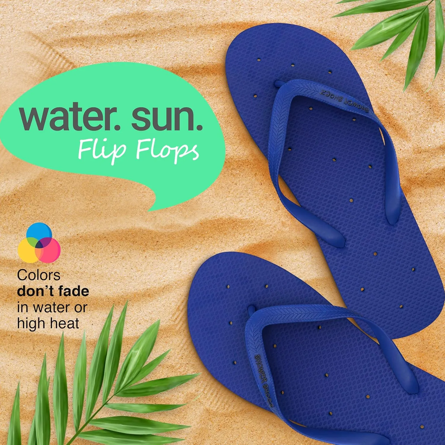 Shower Shoez Men's Non-Slip Gym Pool Dorm Water Sandals Flip Flops