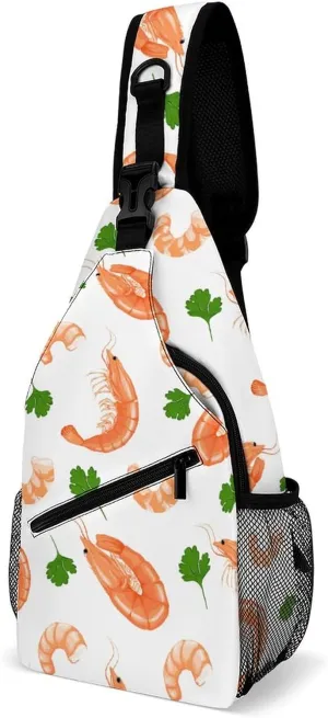 Shrimp Meat Crossbody Sling Backpack Sling Bag Adjustable Travel Hiking Chest Bags Daypack