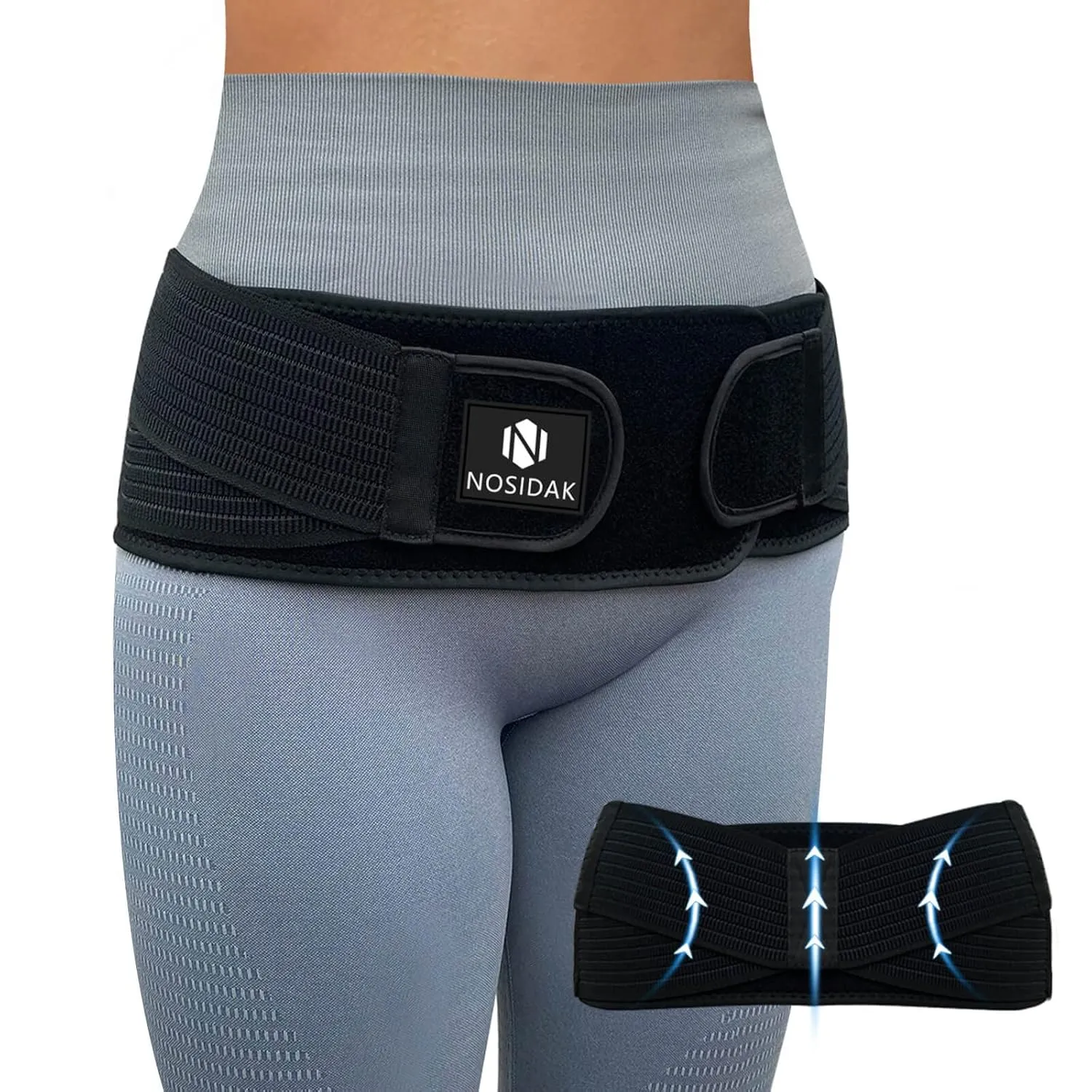 SI Belt - Sacroiliac Belt for Women and Men, SI Joint Pain Relief, Pelvis Support, Sciatic Nerve Brace, Lower Back Lumbar Hip Brace for Sciatic Pain Relief, Adjustable Pregnancy Support Band
