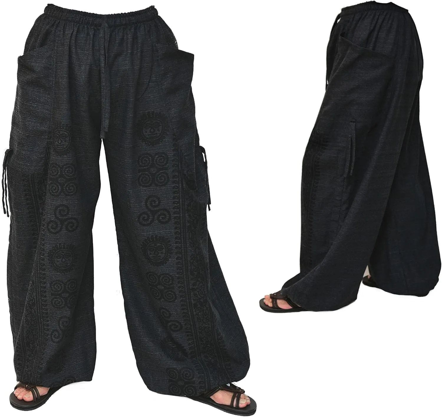 Siamrose Casual Yoga Harem Pants Men Women Baggy Lounge Trousers, 2 Pockets Adjustable Length