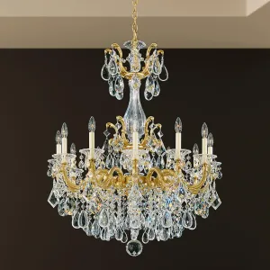 Signature 5011-83R, La Scala 12 Light 33in x 41in Chandelier in Florentine Bronze with Clear Radiance Crystals