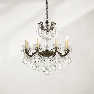 Signature 5073-22R, La Scala 8 Light 25in x 28.5in Chandelier in Heirloom Gold with Clear Radiance Crystals
