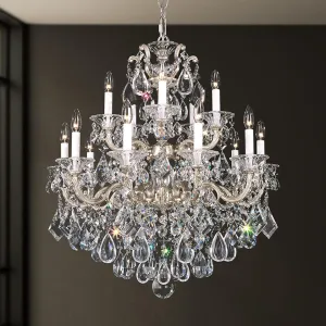 Signature 5075-26R, La Scala 15 Light 28in x 32in Chandelier in French Gold with Clear Radiance Crystals