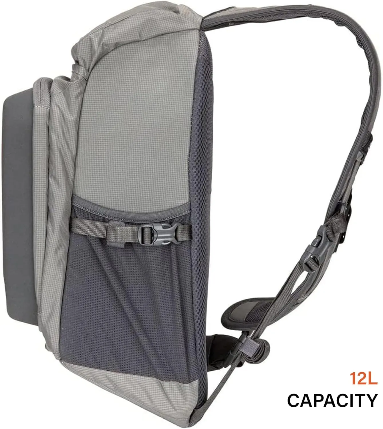 Simms Freestone Sling Pack - Lightweight, Durable Fly Fishing Tackle Bag with Compression Molded Workstation and Ergonomic Shoulder Strap (Pewter)