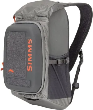 Simms Freestone Sling Pack - Lightweight, Durable Fly Fishing Tackle Bag with Compression Molded Workstation and Ergonomic Shoulder Strap (Pewter)