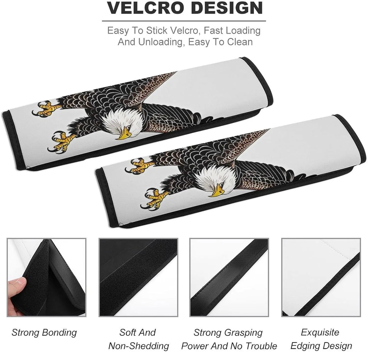Sketch of Bald Eagle Diving Auto Seat Belt Cover 2PCS Universal Car Seat Belt Shoulder Protector Pad, Protect Your Shoulders and Neck for Car Seat Belt, Shoulder Bag, Backpack