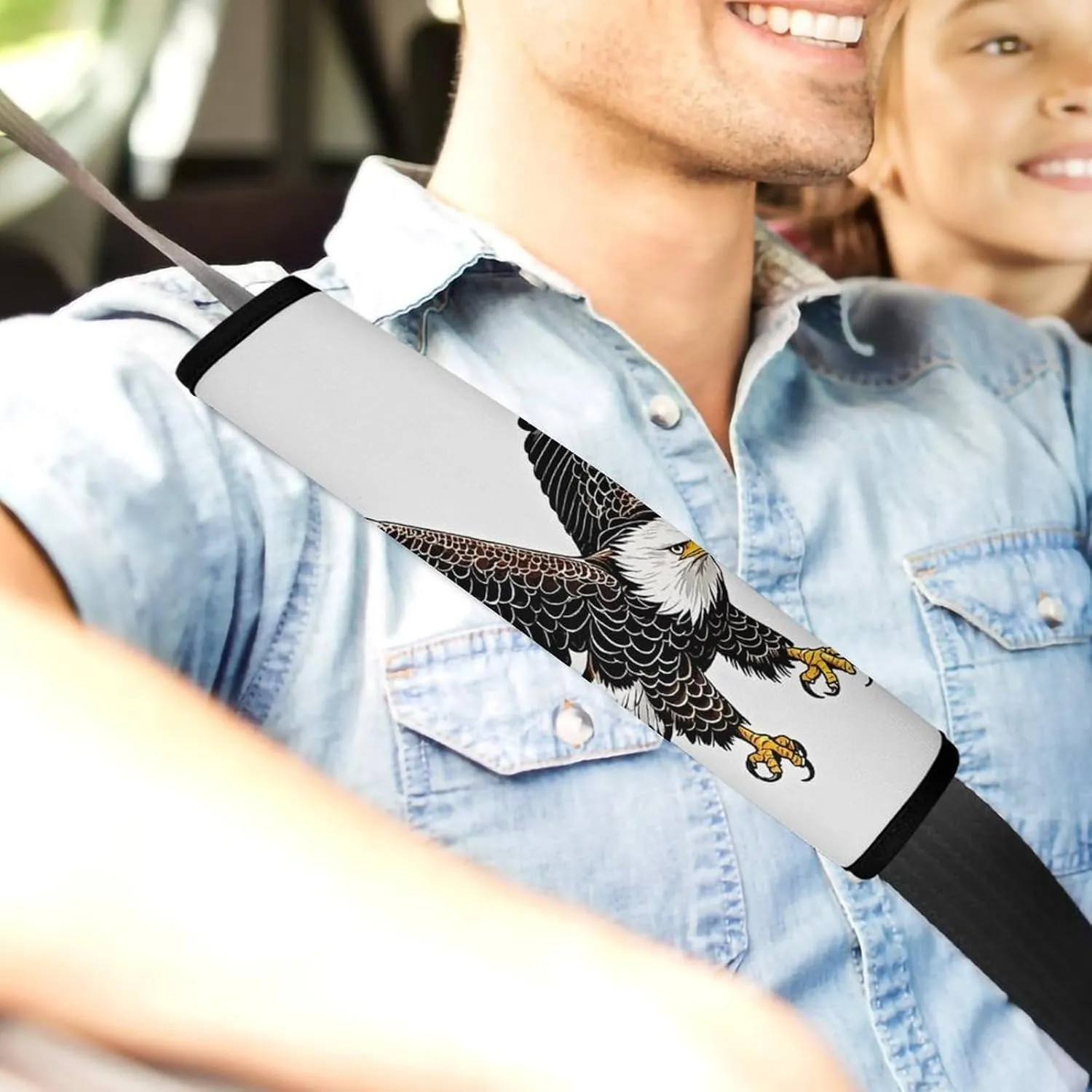 Sketch of Bald Eagle Diving Auto Seat Belt Cover 2PCS Universal Car Seat Belt Shoulder Protector Pad, Protect Your Shoulders and Neck for Car Seat Belt, Shoulder Bag, Backpack