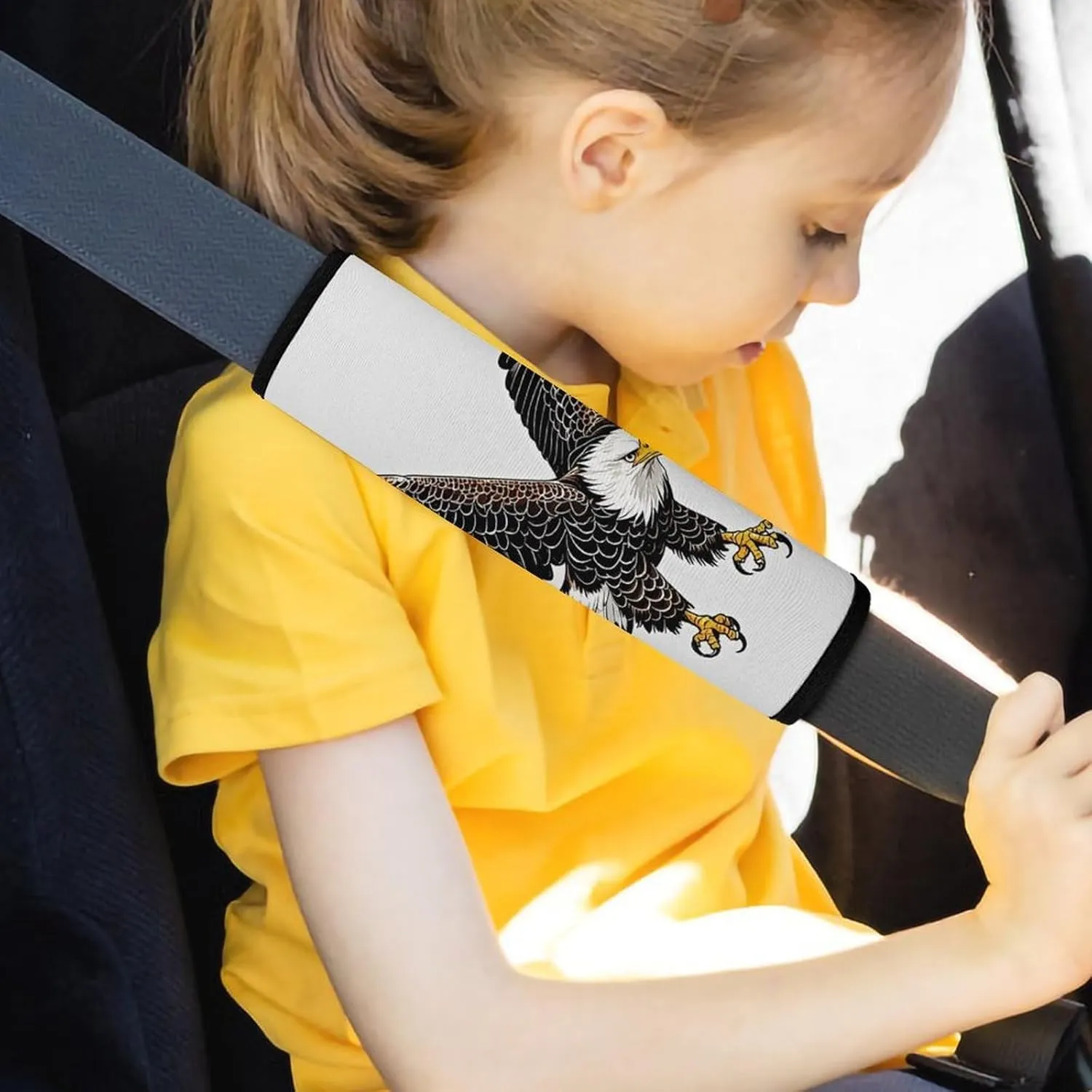 Sketch of Bald Eagle Diving Auto Seat Belt Cover 2PCS Universal Car Seat Belt Shoulder Protector Pad, Protect Your Shoulders and Neck for Car Seat Belt, Shoulder Bag, Backpack