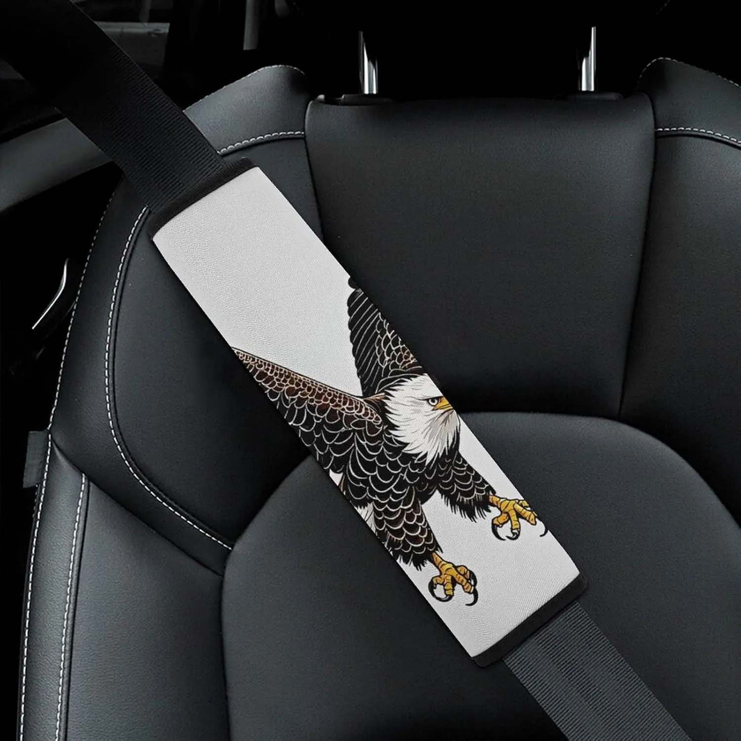 Sketch of Bald Eagle Diving Auto Seat Belt Cover 2PCS Universal Car Seat Belt Shoulder Protector Pad, Protect Your Shoulders and Neck for Car Seat Belt, Shoulder Bag, Backpack