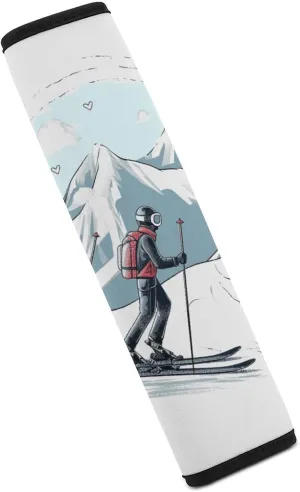 Skiing Theme Auto Seat Belt Cover 1PCS Universal Car Seat Belt Shoulder Protector Pad, Protect Your Shoulders and Neck for Car Seat Belt, Shoulder Bag, Backpack