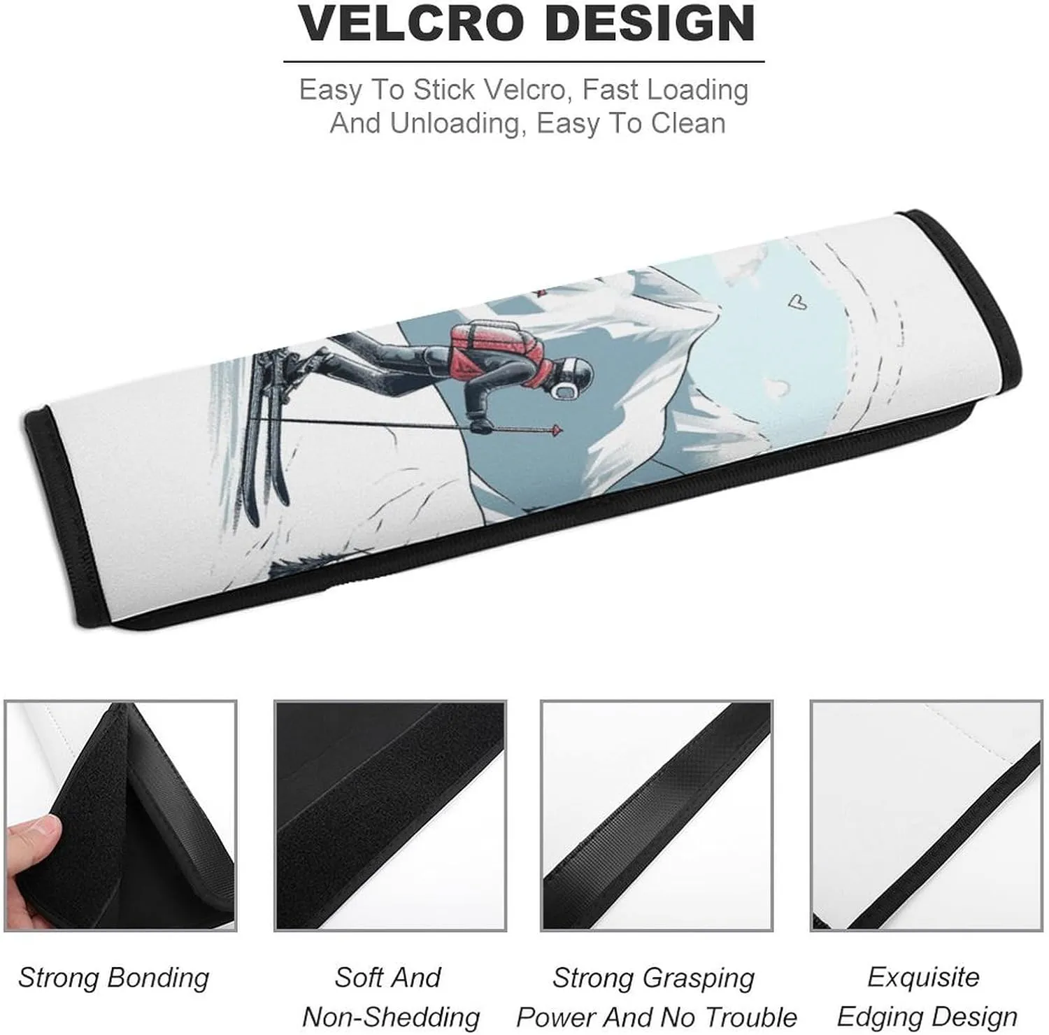 Skiing Theme Auto Seat Belt Cover 1PCS Universal Car Seat Belt Shoulder Protector Pad, Protect Your Shoulders and Neck for Car Seat Belt, Shoulder Bag, Backpack