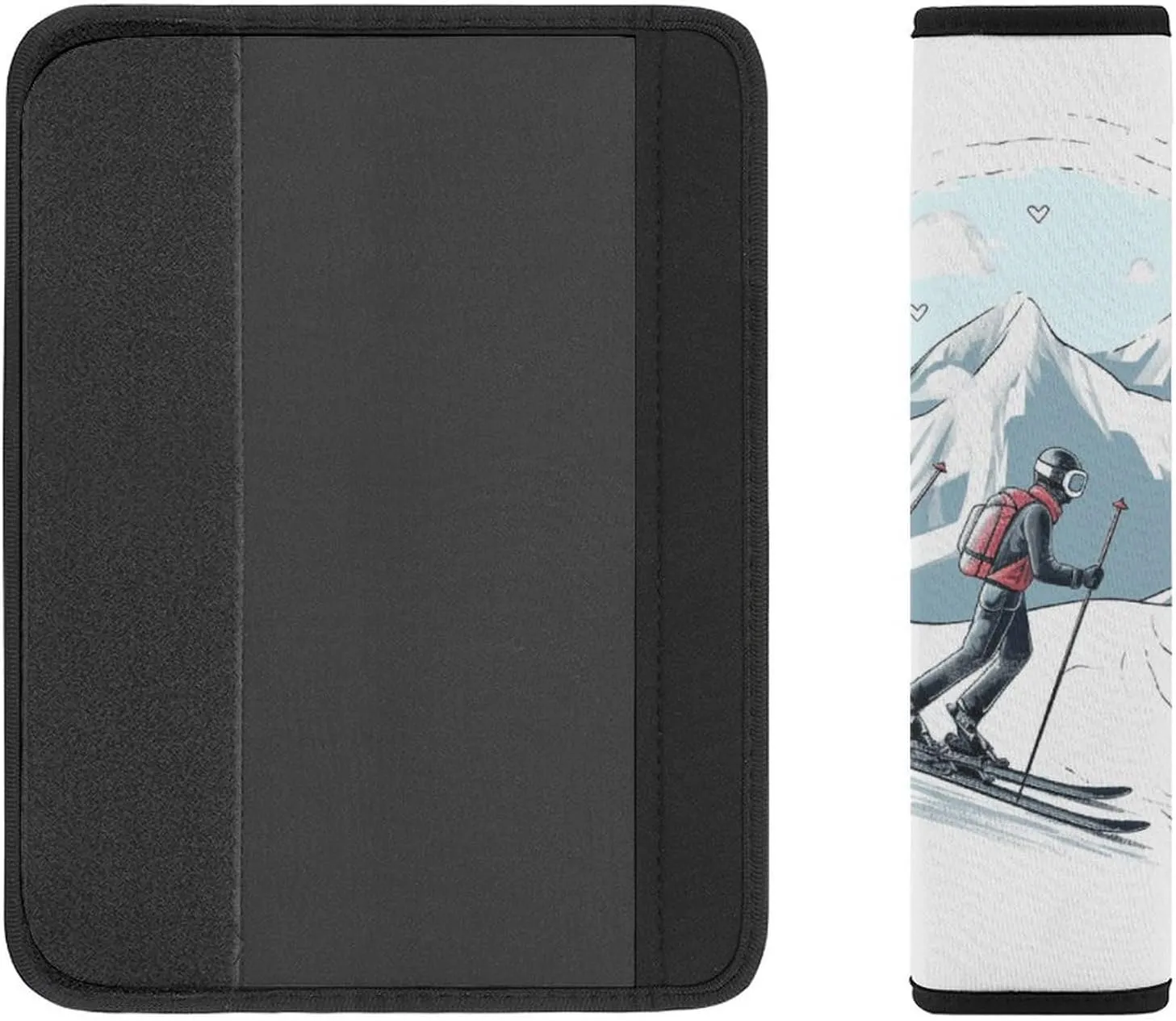 Skiing Theme Auto Seat Belt Cover 1PCS Universal Car Seat Belt Shoulder Protector Pad, Protect Your Shoulders and Neck for Car Seat Belt, Shoulder Bag, Backpack