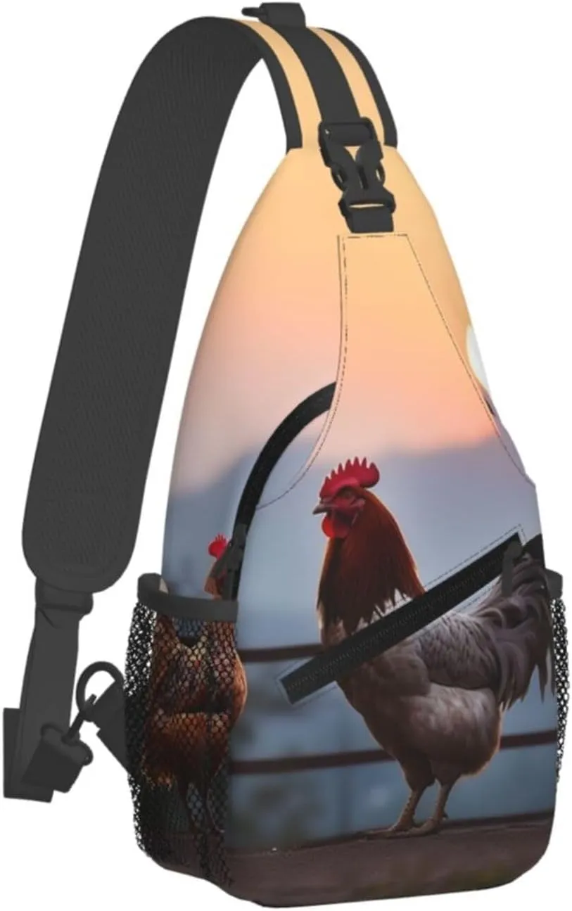 Sling Backpack Bag For Men Animal Chickens Cross Chest Bag Crossbody Shoulder Bag Travel Hiking Daypack