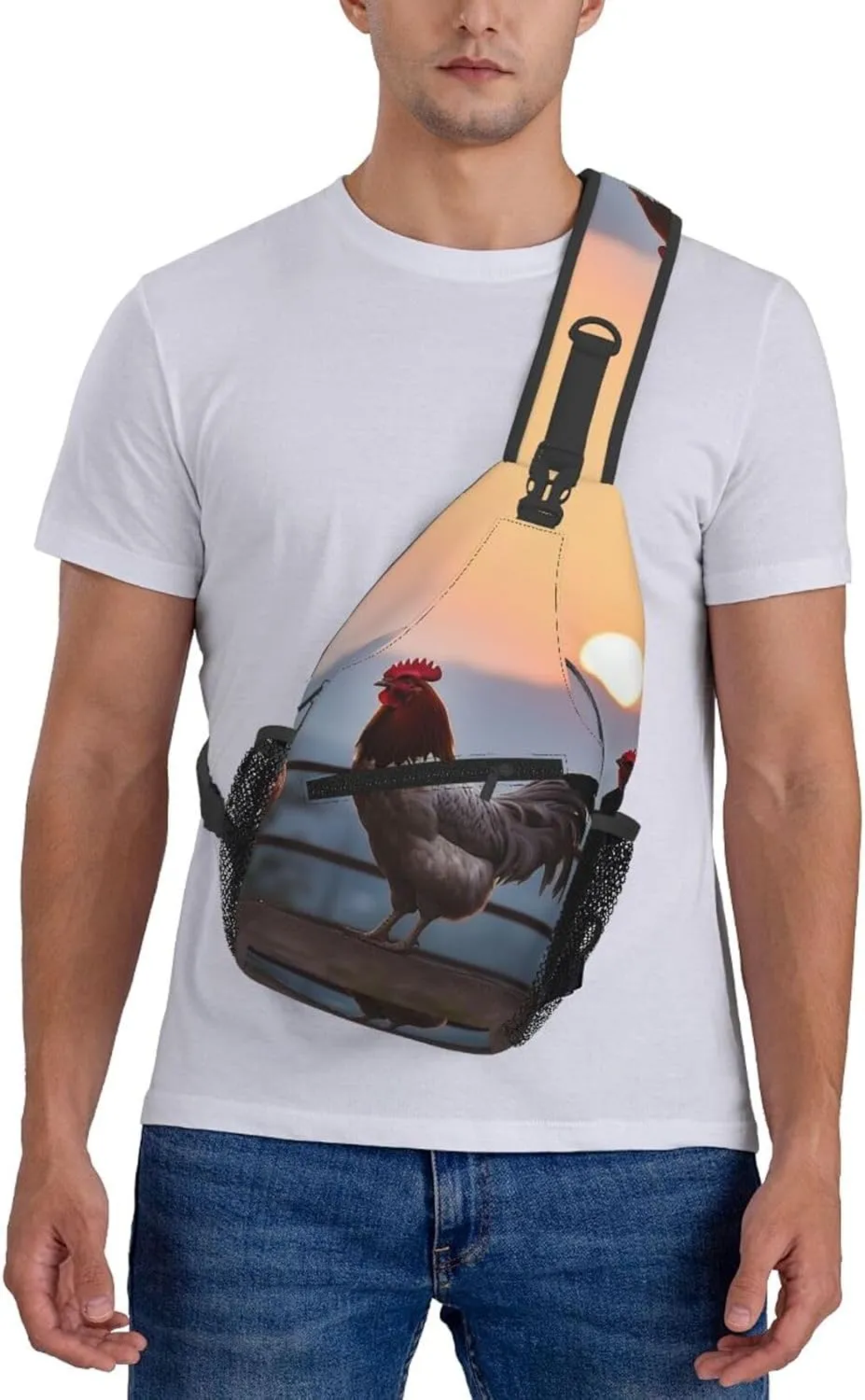 Sling Backpack Bag For Men Animal Chickens Cross Chest Bag Crossbody Shoulder Bag Travel Hiking Daypack