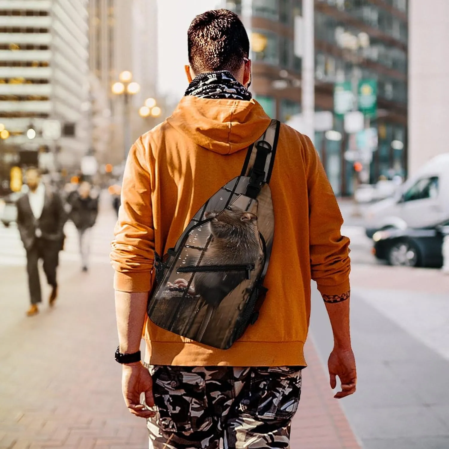 Sling Backpack Crossbody for Man Woman An Old Cross Body Adjustable Chest Bag