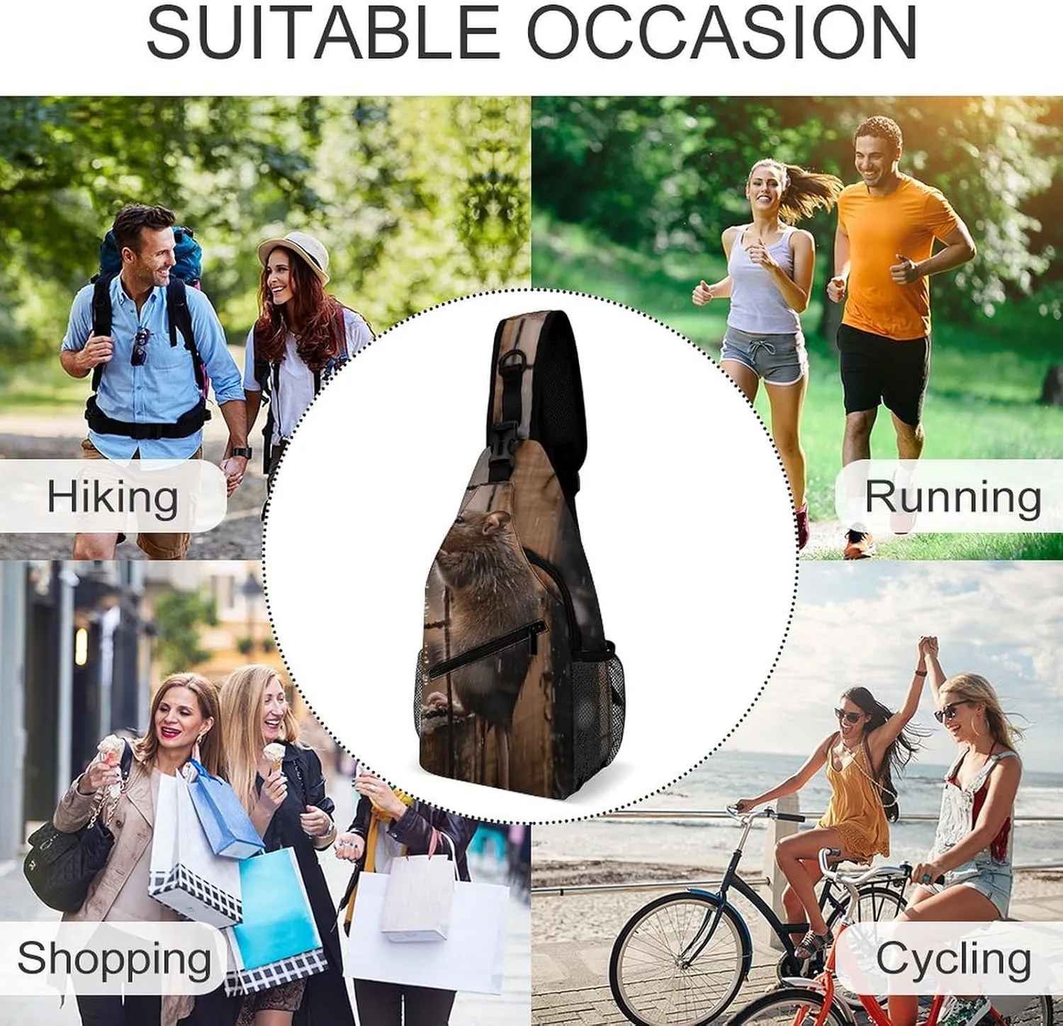 Sling Backpack Crossbody for Man Woman An Old Cross Body Adjustable Chest Bag