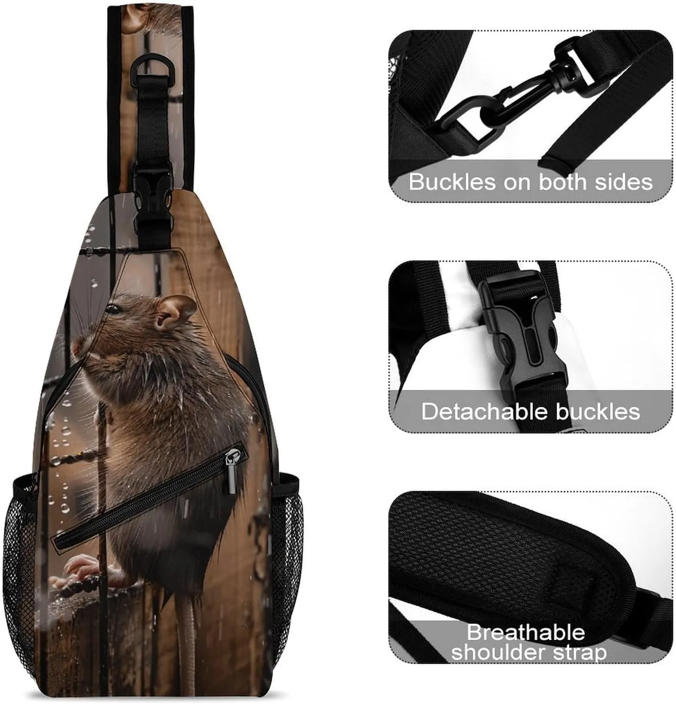 Sling Backpack Crossbody for Man Woman An Old Cross Body Adjustable Chest Bag