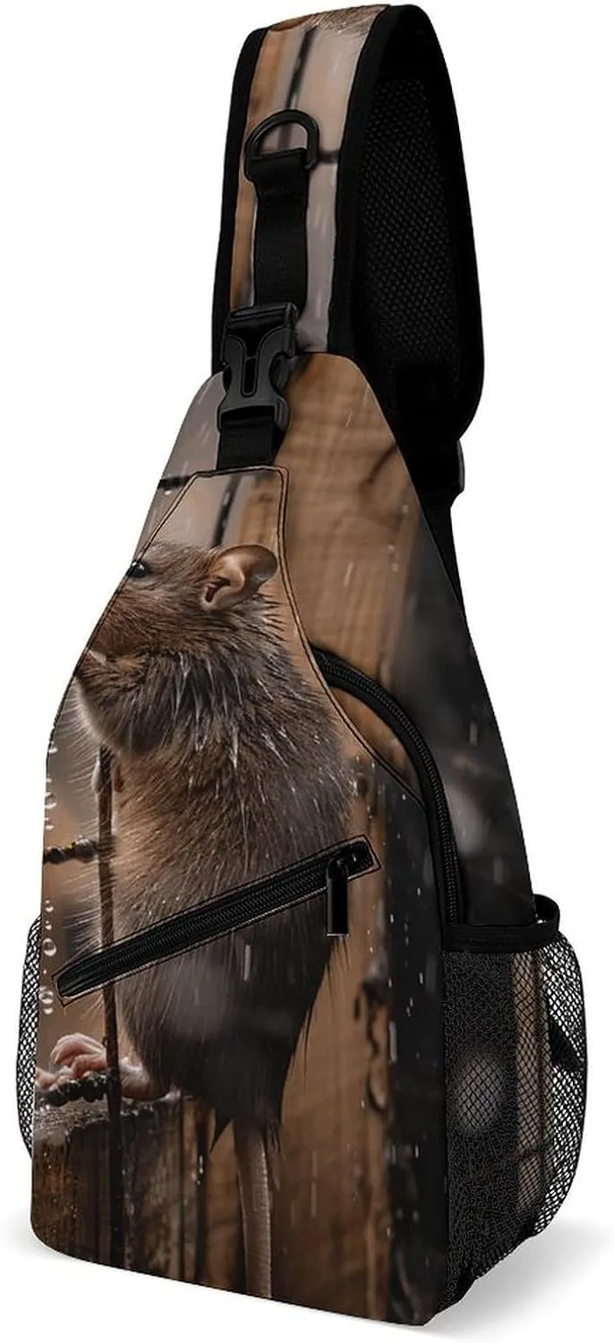 Sling Backpack Crossbody for Man Woman An Old Cross Body Adjustable Chest Bag