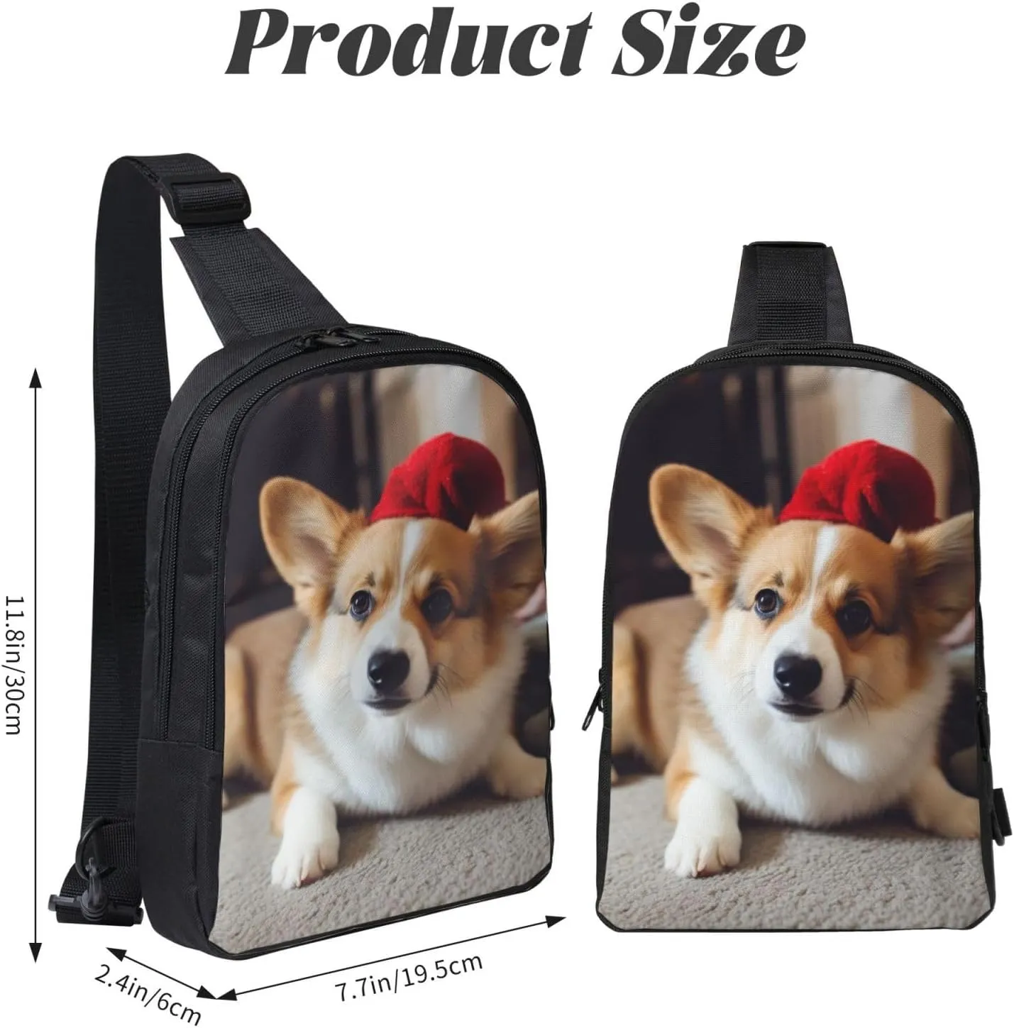 Sling Backpack Crossbody Sling Bag for Men Women Cross Chest Bag Cute Corgi Shoulder Bag Travel Hiking Daypack