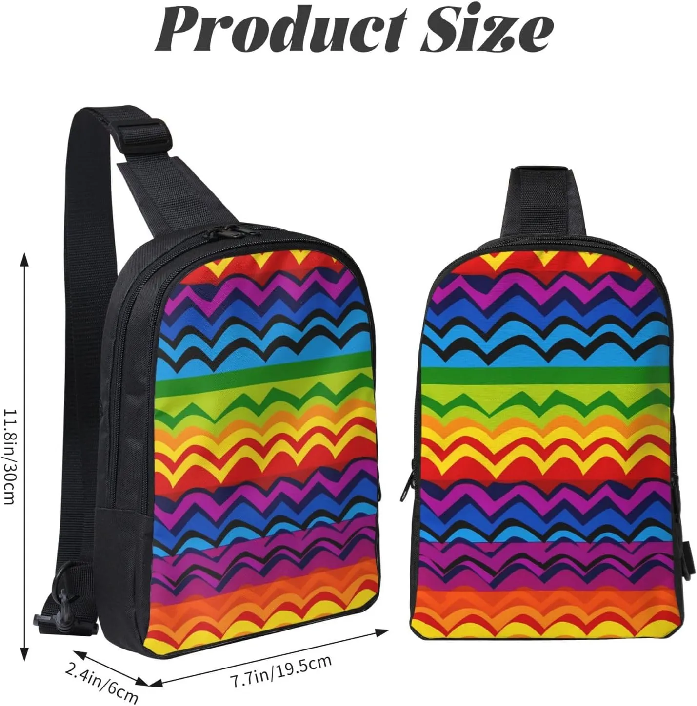 Sling Backpack Crossbody Sling Bag for Men Women Cross Chest Bag Gay Pride Rainbow Pattern Shoulder Bag Travel Hiking Daypack