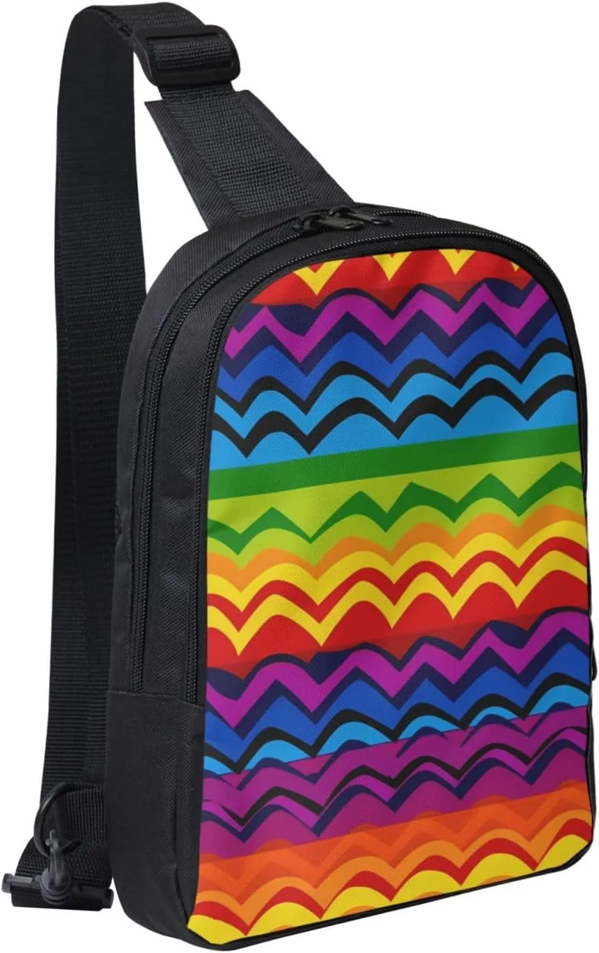 Sling Backpack Crossbody Sling Bag for Men Women Cross Chest Bag Gay Pride Rainbow Pattern Shoulder Bag Travel Hiking Daypack